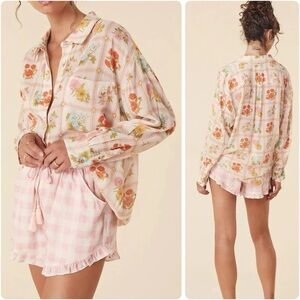 Spell Pink and White Checkered FLORA Shorts - S